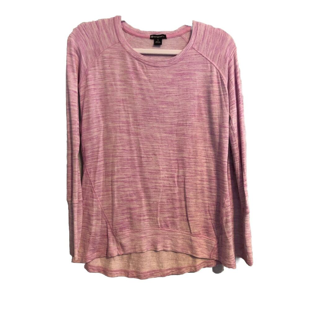 Champion Womens Top Small Pink Long Sleeve Pullover Athletic Athleisure Shirt